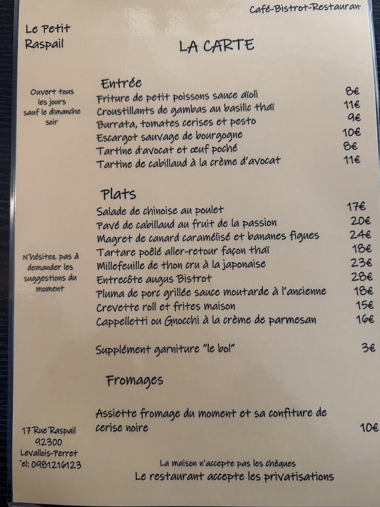 le petit raspail - Menu Image 1
